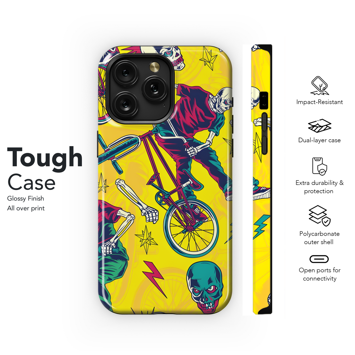 Pop Culture BMX Skull Phone Case iPhone Samsung Cover Pixel 2540 - Image 6