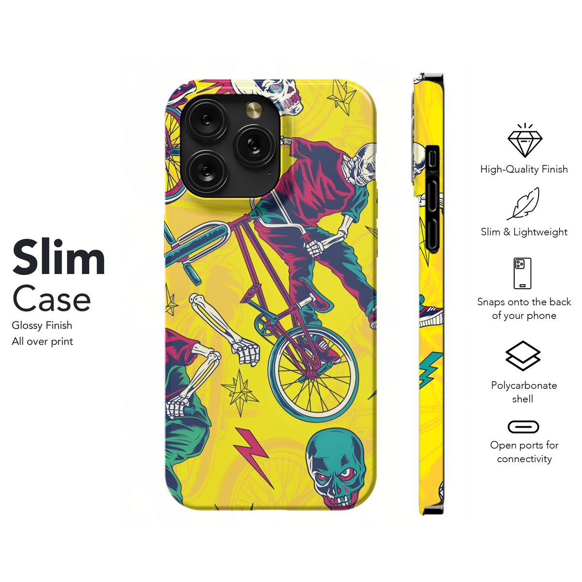 Pop Culture BMX Skull Phone Case iPhone Samsung Cover Pixel 2540 - Image 7