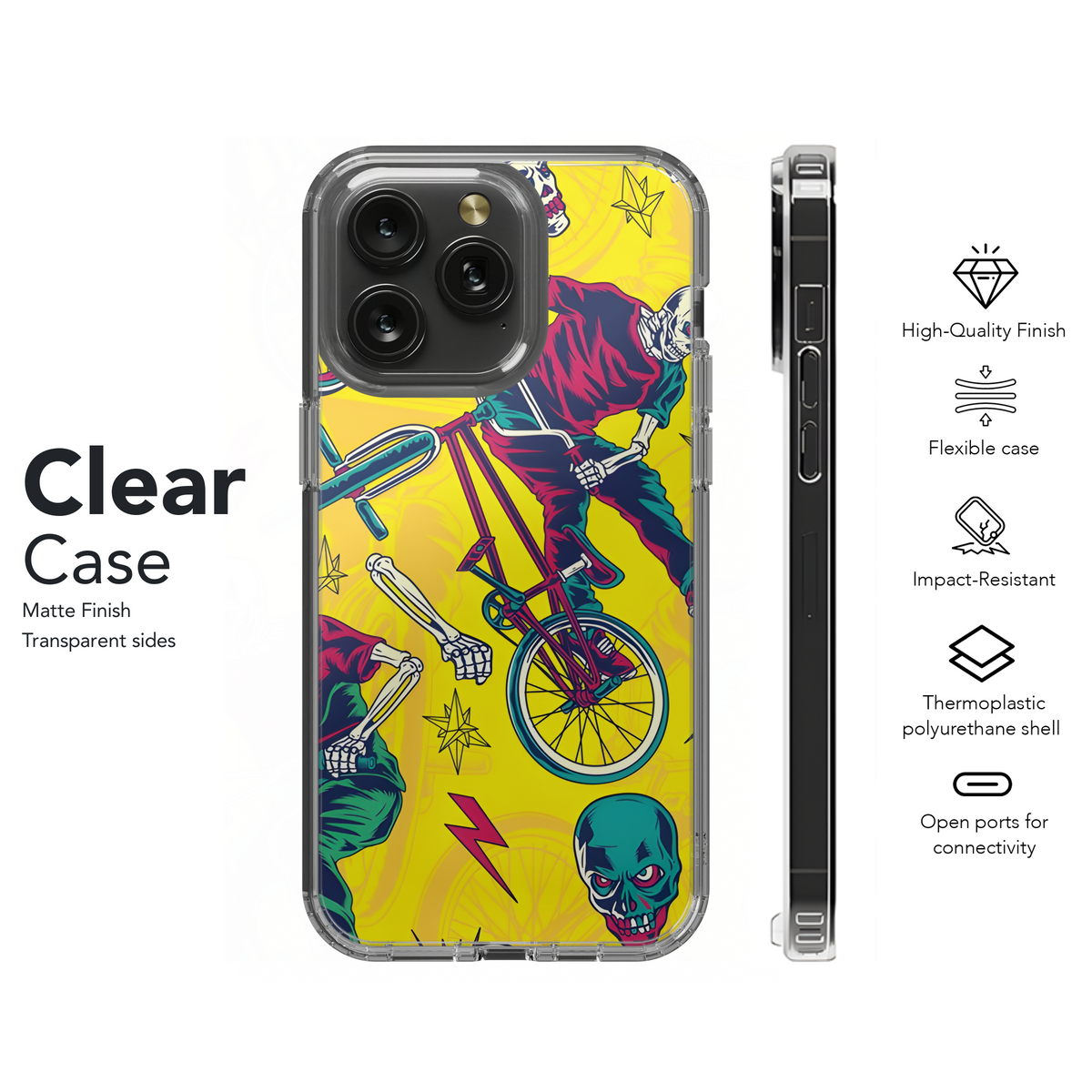 Pop Culture BMX Skull Phone Case iPhone Samsung Cover Pixel 2540 - Image 8