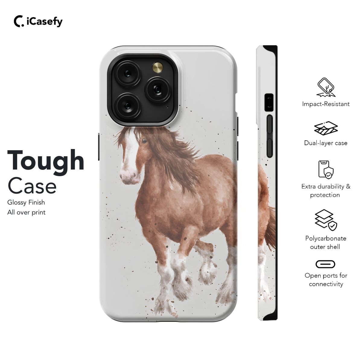 Portrait Horse Phone Case iPhone Samsung Pixel & More 400 - Image 5