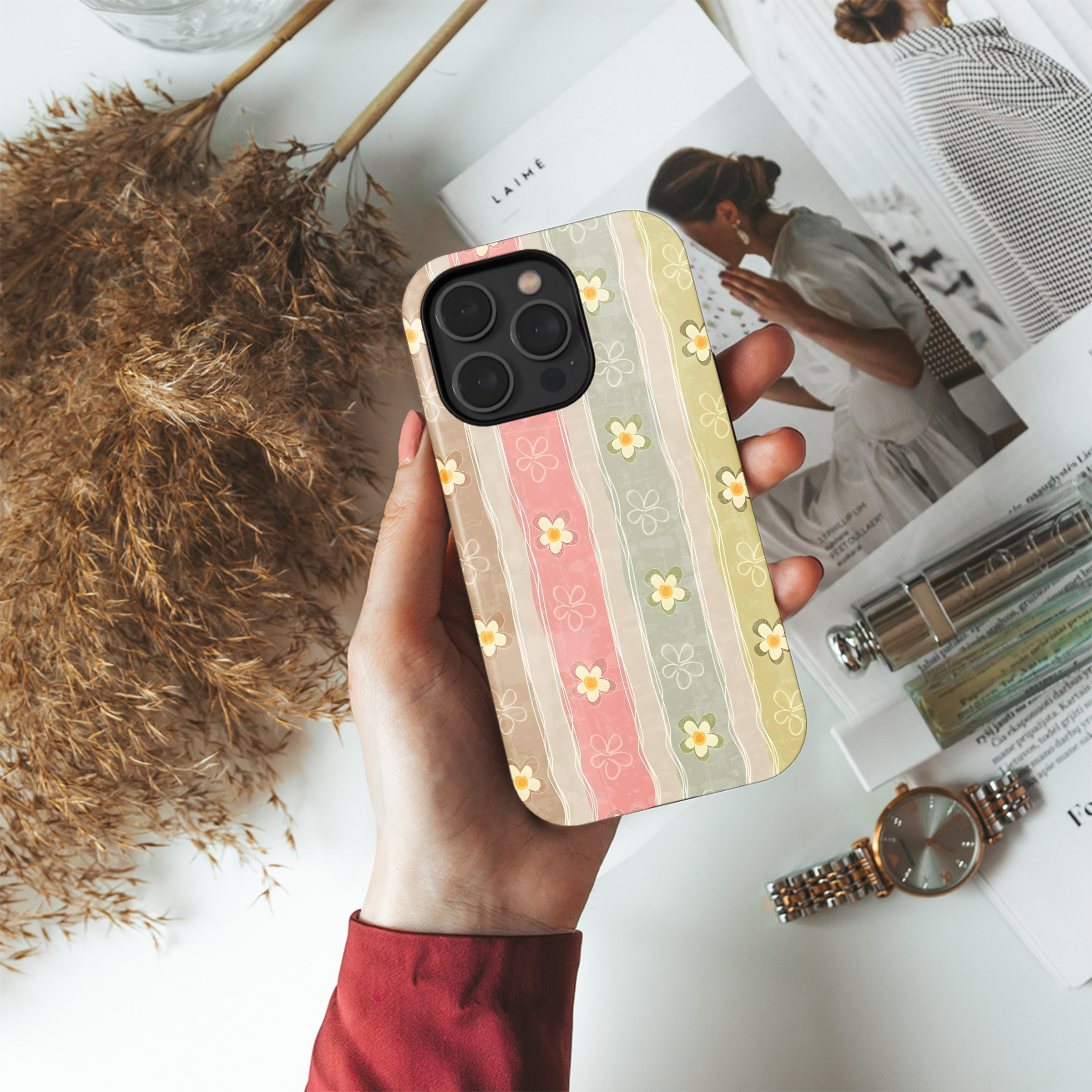 Pretty Daisy Stripes
 Phone Case iPhone Samsung Cover Pixel 4466 - Image 4