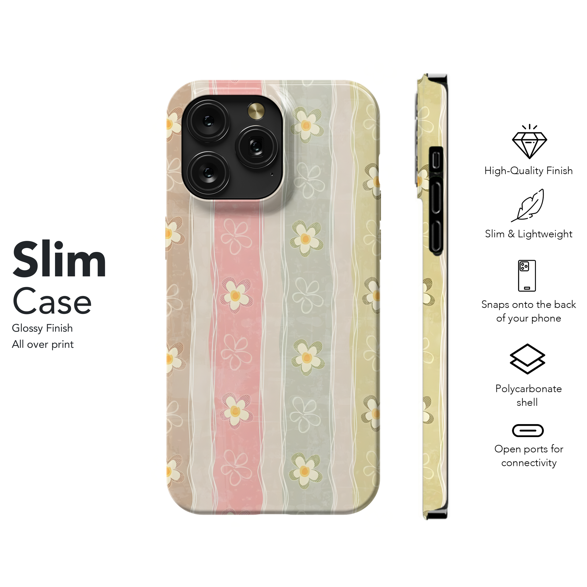 Pretty Daisy Stripes
 Phone Case iPhone Samsung Cover Pixel 4466 - Image 7