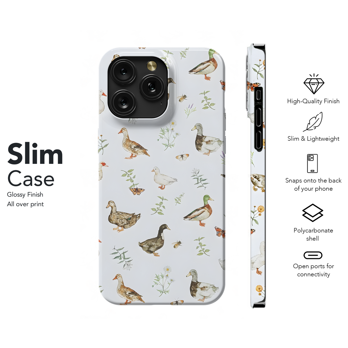 Pretty Duck Meadow Print Phone Case iPhone Samsung Cover Pixel 4132 - Image 7