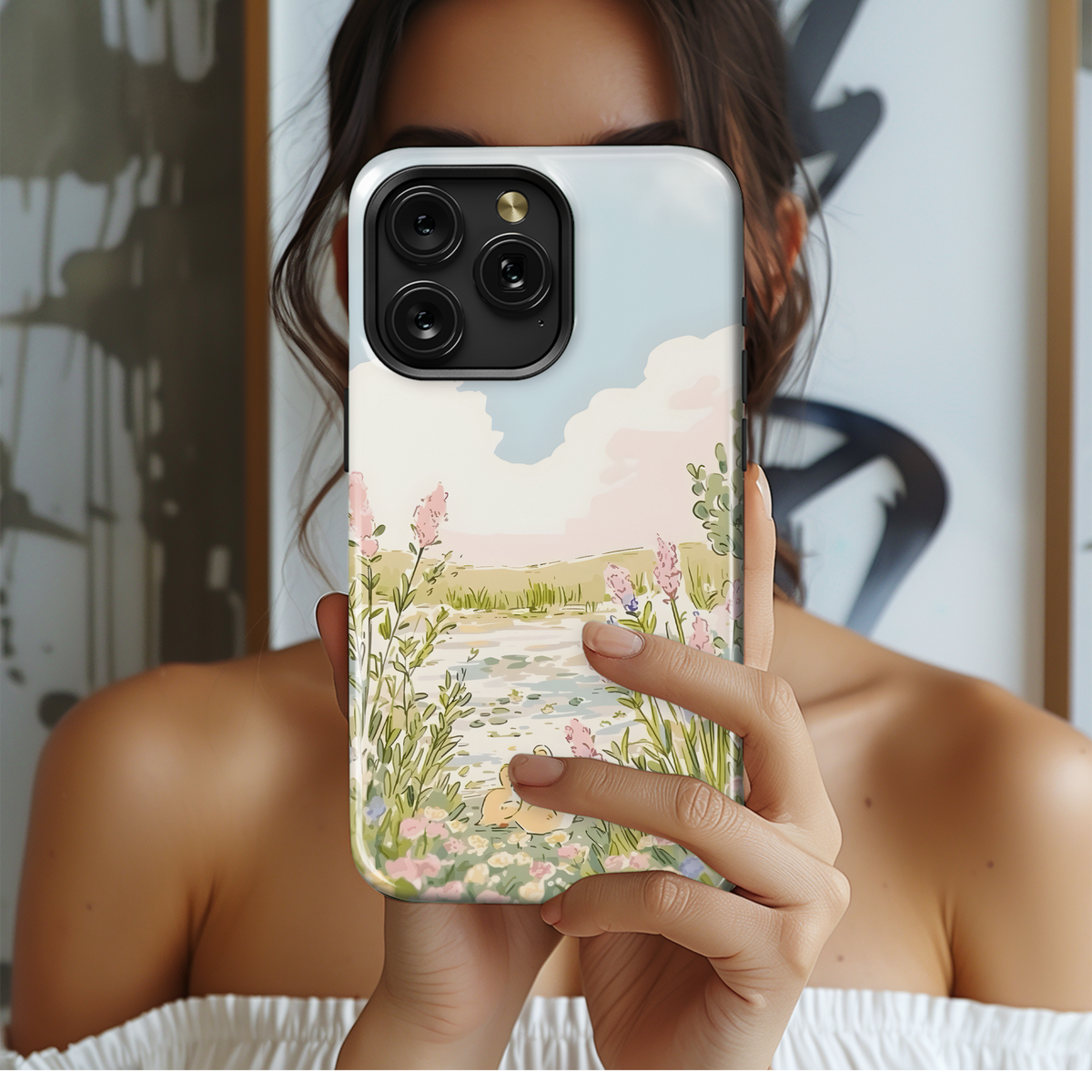 Pretty Duck Pond Scene
 Phone Case iPhone Samsung Cover Pixel 4166 - Image 2