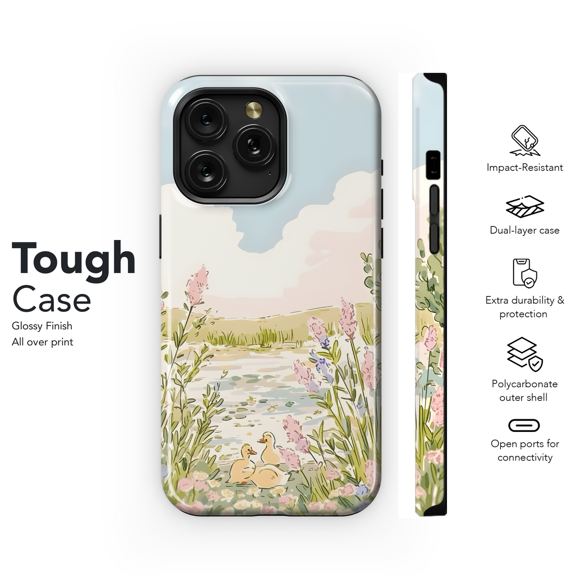 Pretty Duck Pond Scene
 Phone Case iPhone Samsung Cover Pixel 4166 - Image 6