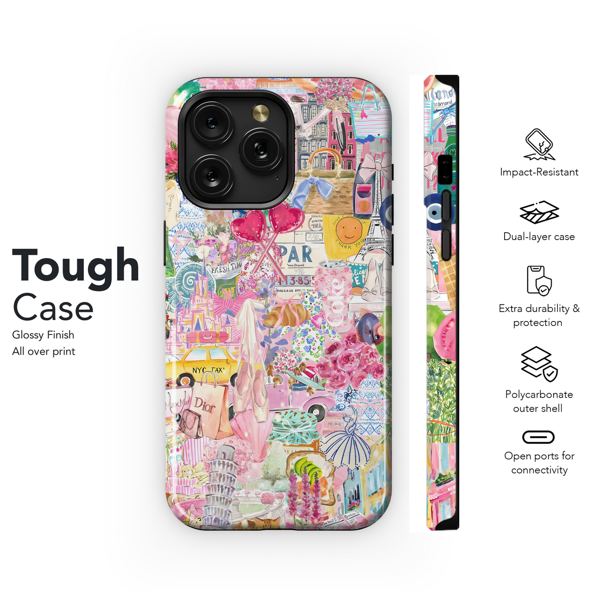 Pretty Pink Collage
 Phone Case iPhone Samsung Cover Pixel 4187 - Image 6