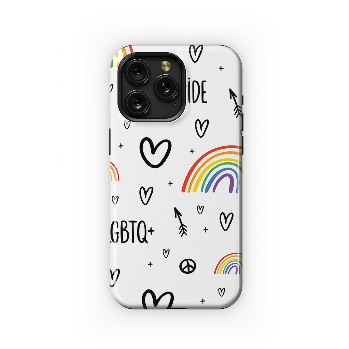 Pride Month Hearts LGBT Rainbow Phone Case iPhone Samsung Cover Pixel 3857 - Image 1