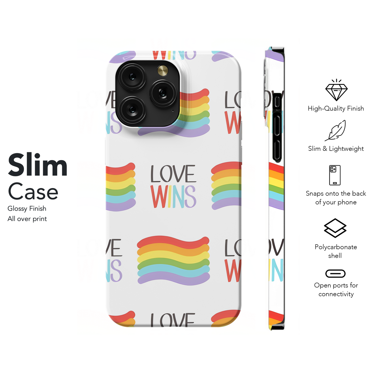 Pride Rainbow Hearts Phone Case iPhone Samsung Cover Pixel 3893 - Image 7