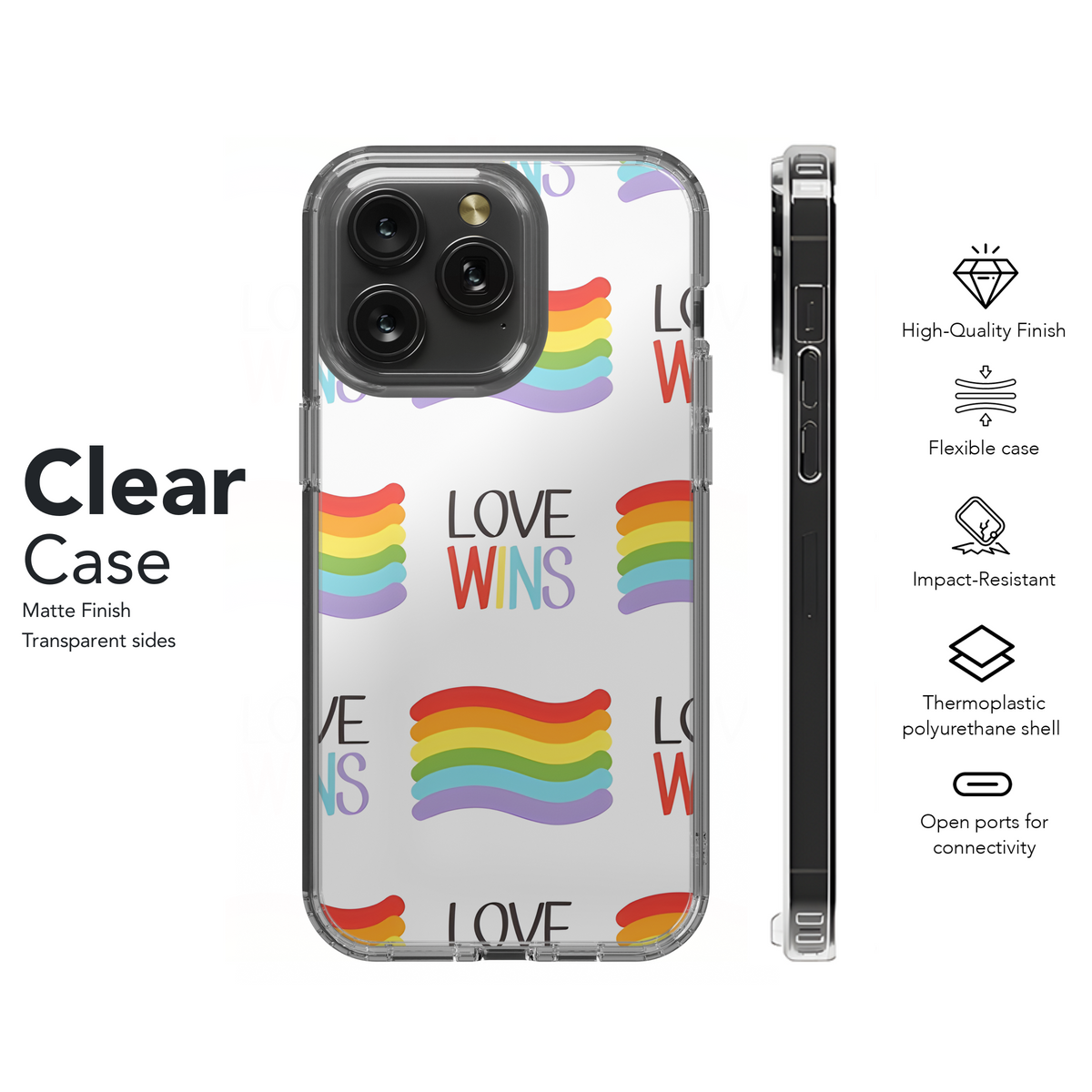 Pride Rainbow Hearts Phone Case iPhone Samsung Cover Pixel 3893 - Image 8