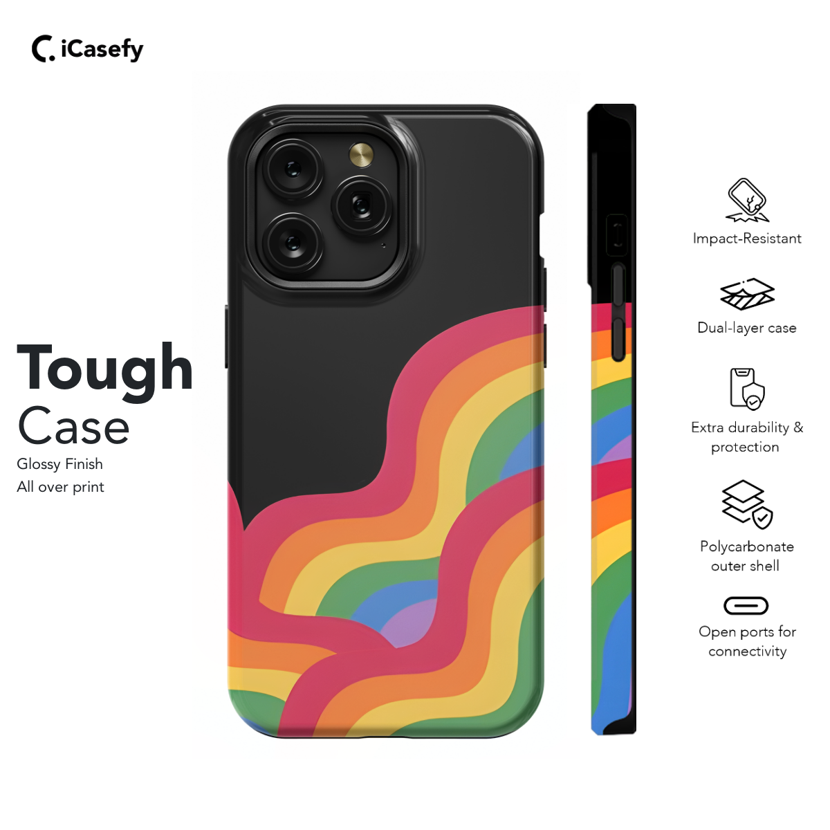 Pride Rainbow Phone Case iPhone Samsung Cover Pixel 1668 - Image 5