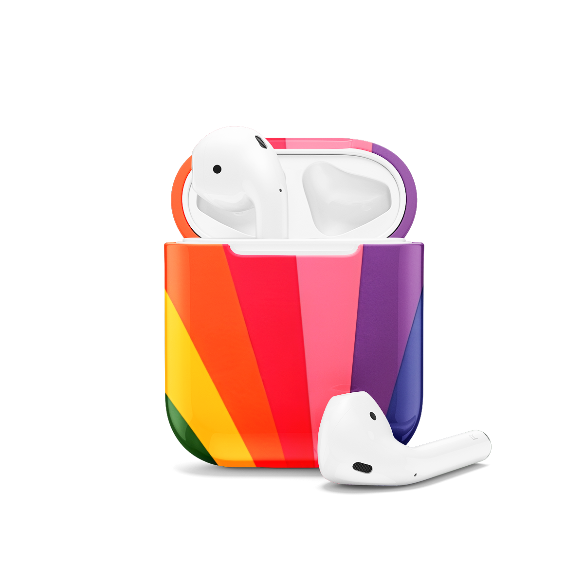 Pride Retro Rainbow AirPods Case AirPods Pro AirPods Pro 2 AirPods 3 AirPods 2 Glossy 1669 - Image 1