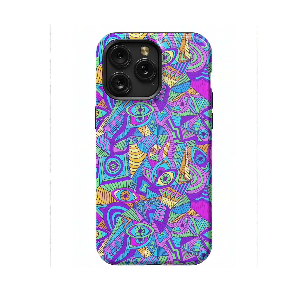 Psychedelic Colorful Eyes Seamless Phone Case iPhone Samsung Cover Pixel 1103 - Image 1