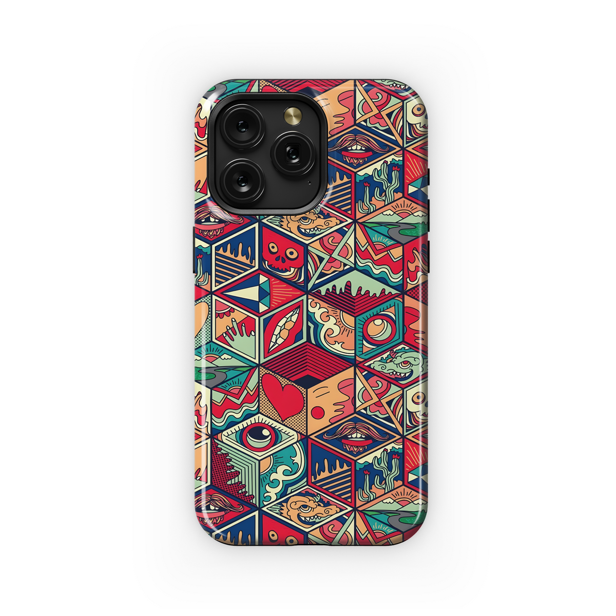 Psychedelic Cube Pattern
 Phone Case iPhone Samsung Cover Pixel 4207 - Image 1