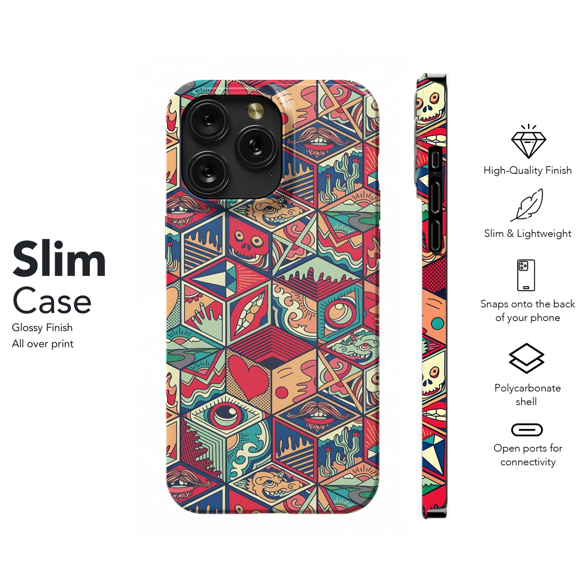 Psychedelic Cube Pattern
 Phone Case iPhone Samsung Cover Pixel 4207 - Image 7