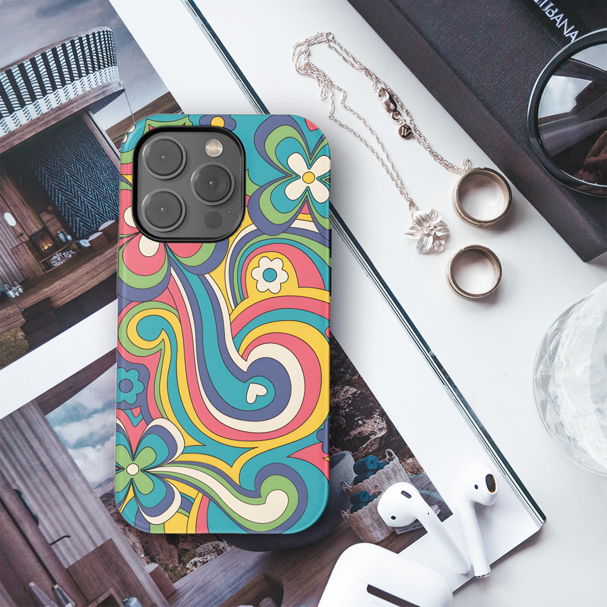 Psychedelic Floral Phone Case iPhone Samsung Cover Pixel 2854 - Image 3