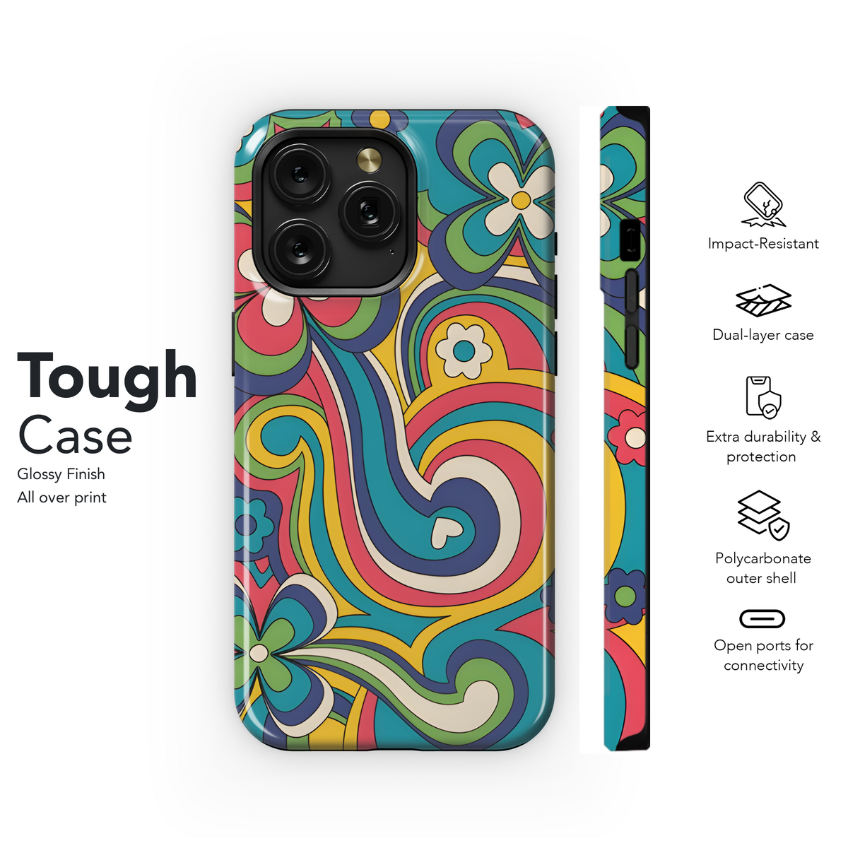 Psychedelic Floral Phone Case iPhone Samsung Cover Pixel 2854 - Image 6