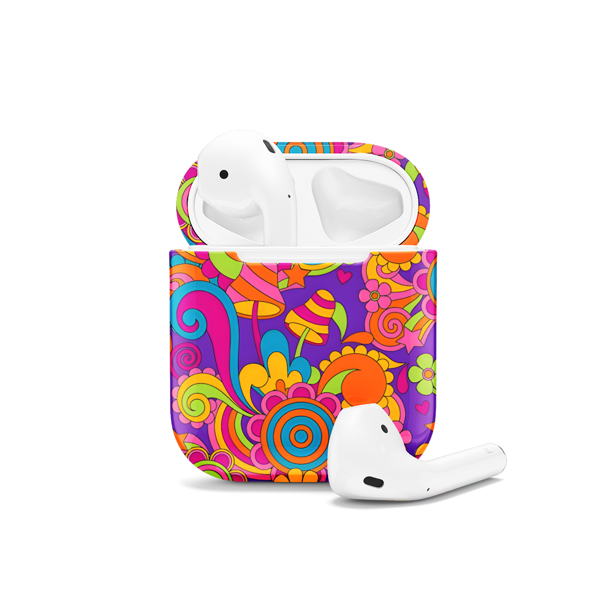 Psychedelic Groovy Floral Mushroom AirPods Case AirPods Pro AirPods Pro 2 AirPods 3 AirPods 2 Glossy 1614 - Image 1