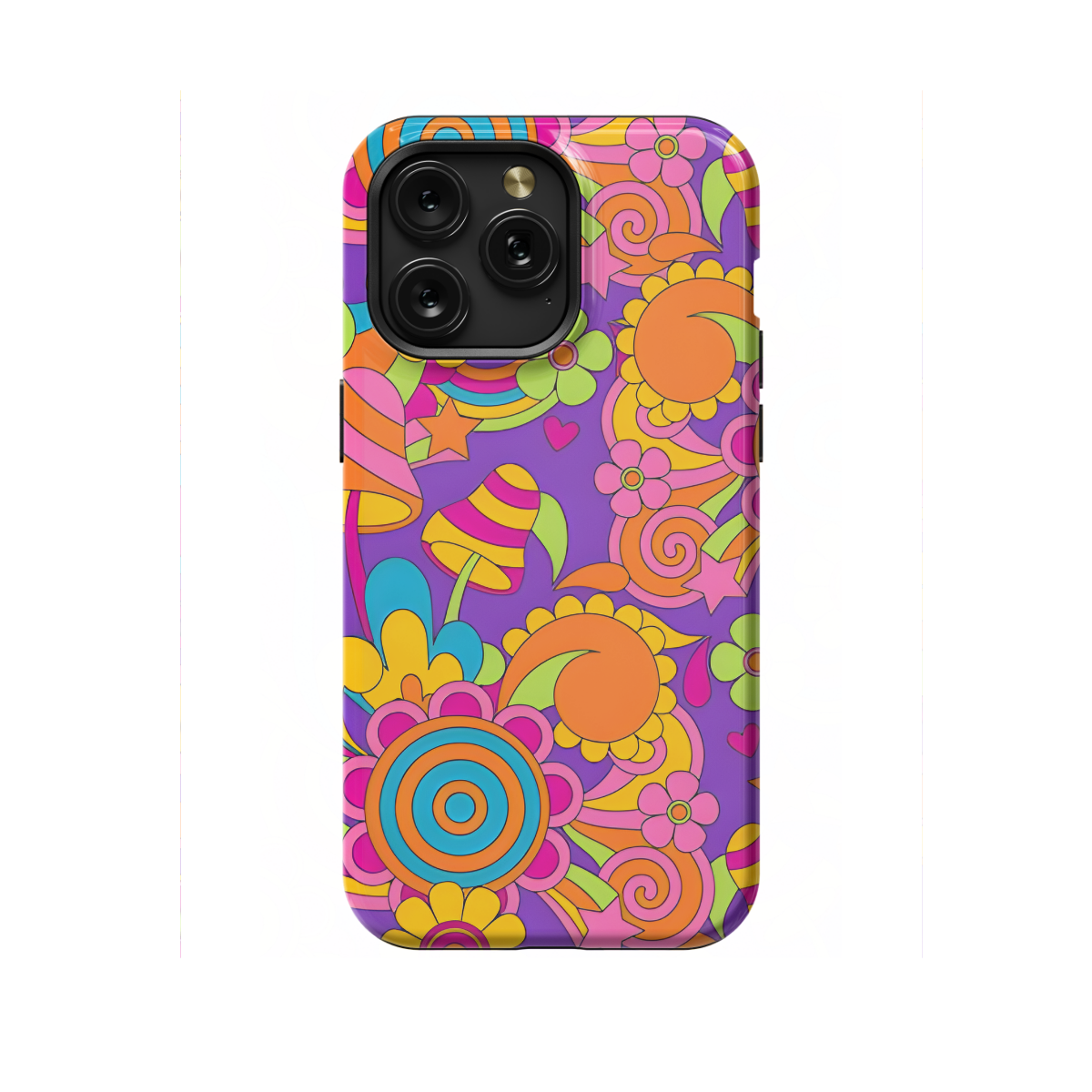 Psychedelic Groovy Floral Mushroom Phone Case iPhone Samsung Cover Pixel 1106 - Image 1