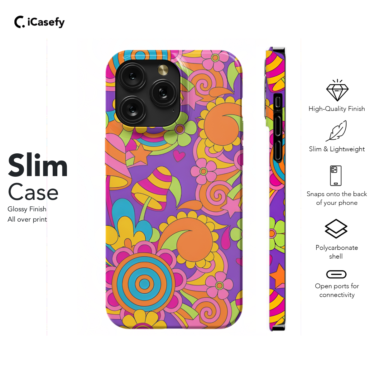 Psychedelic Groovy Floral Mushroom Phone Case iPhone Samsung Cover Pixel 1106 - Image 6