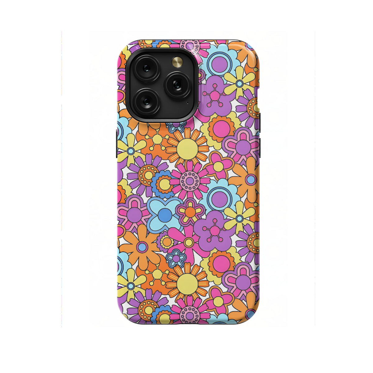 Psychedelic Groovy Floral Phone Case iPhone Samsung Cover Pixel 1107 - Image 1