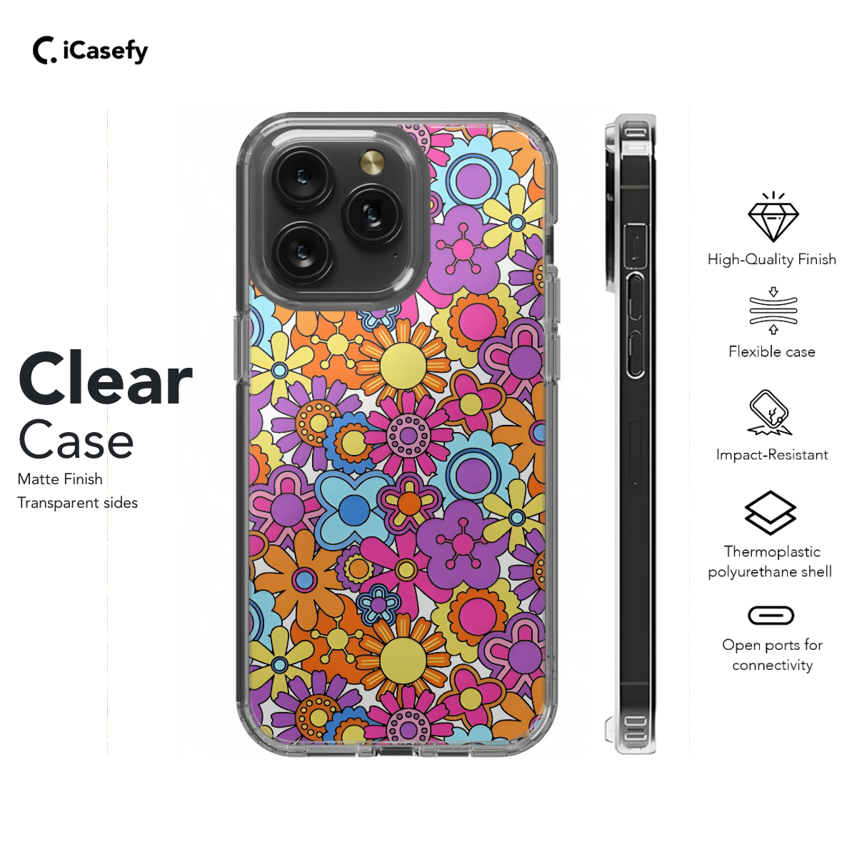 Psychedelic Groovy Floral Phone Case iPhone Samsung Cover Pixel 1107 - Image 7