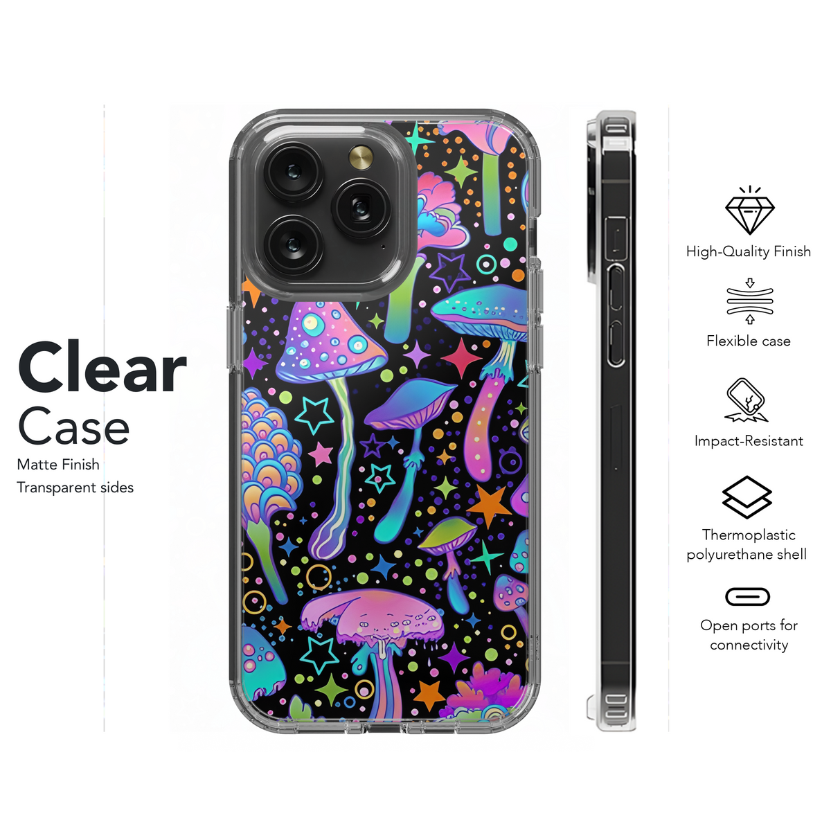 Psychedelic Mushroom Star Pattern Phone Case iPhone Samsung Cover Pixel 2171 - Image 8