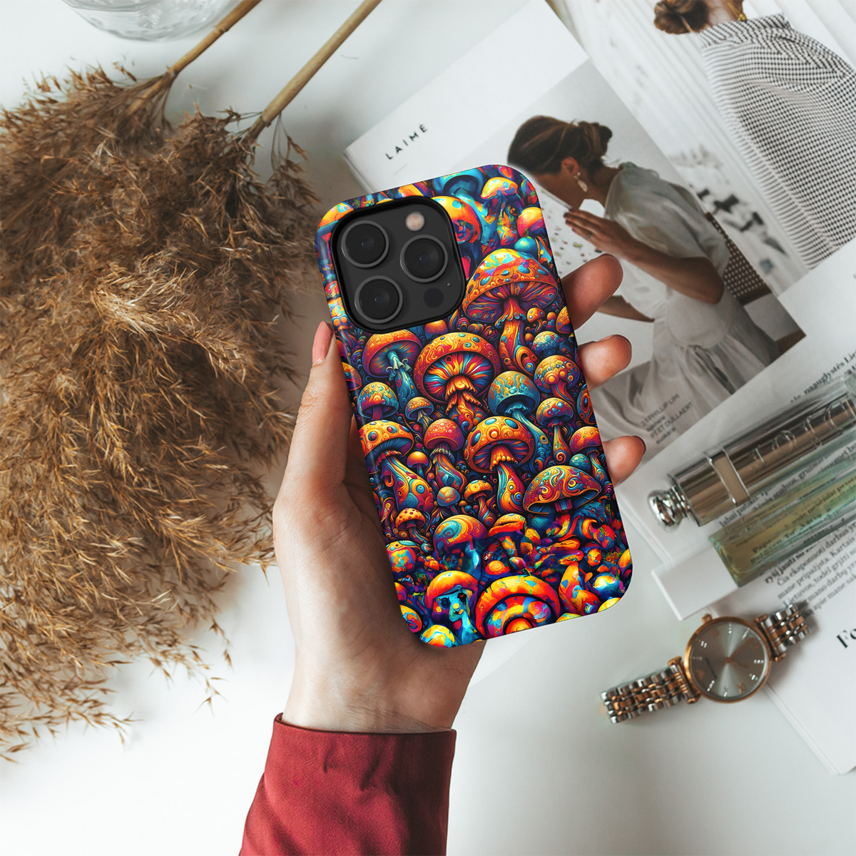 Psychedelic Mushrooms Phone Case iPhone Samsung Cover Pixel 3542 - Image 4