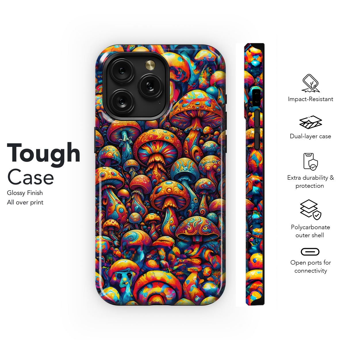 Psychedelic Mushrooms Phone Case iPhone Samsung Cover Pixel 3542 - Image 6