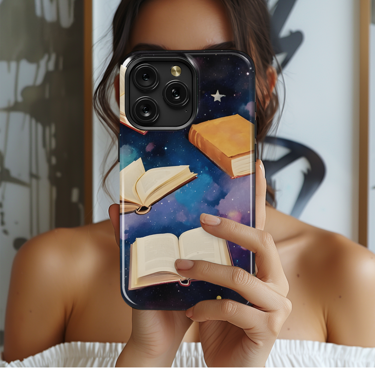 Psychedelic Watercolor Books Imaginary Starry Sky Phone Case iPhone Samsung Cover Pixel 3766 - Image 2