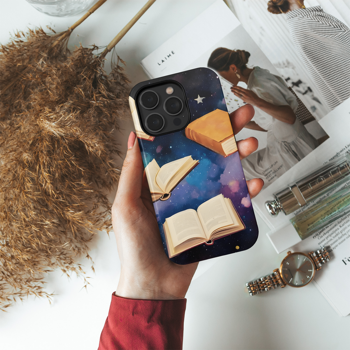 Psychedelic Watercolor Books Imaginary Starry Sky Phone Case iPhone Samsung Cover Pixel 3766 - Image 4