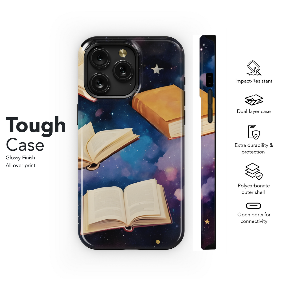 Psychedelic Watercolor Books Imaginary Starry Sky Phone Case iPhone Samsung Cover Pixel 3766 - Image 6