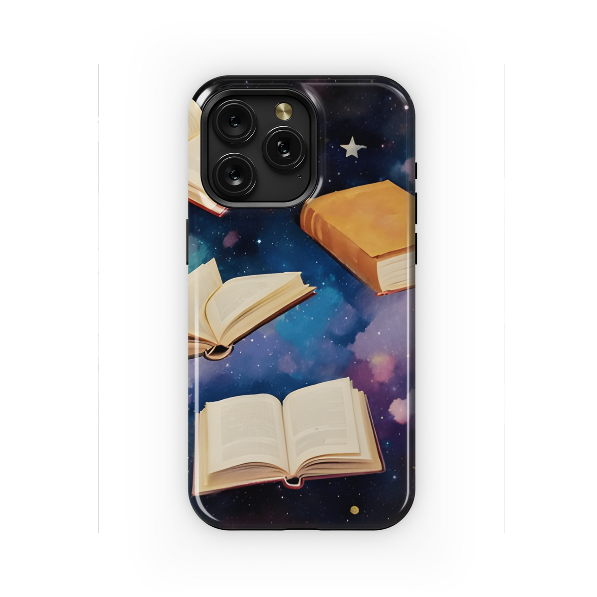 Psychedelic Watercolor Flying Books Imagination Sky Phone Case iPhone Samsung Cover Pixel 2237 - Image 1