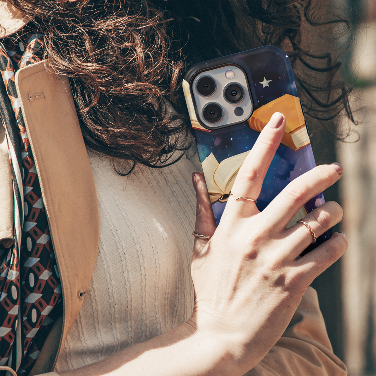 Psychedelic Watercolor Flying Books Imagination Sky Phone Case iPhone Samsung Cover Pixel 2237 - Image 5