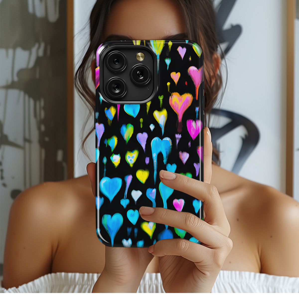 Punk Hearts Tie Dye Phone Case iPhone Samsung Cover Pixel 3284 - Image 2