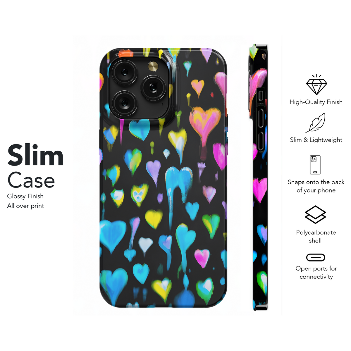 Punk Hearts Tie Dye Phone Case iPhone Samsung Cover Pixel 3284 - Image 7