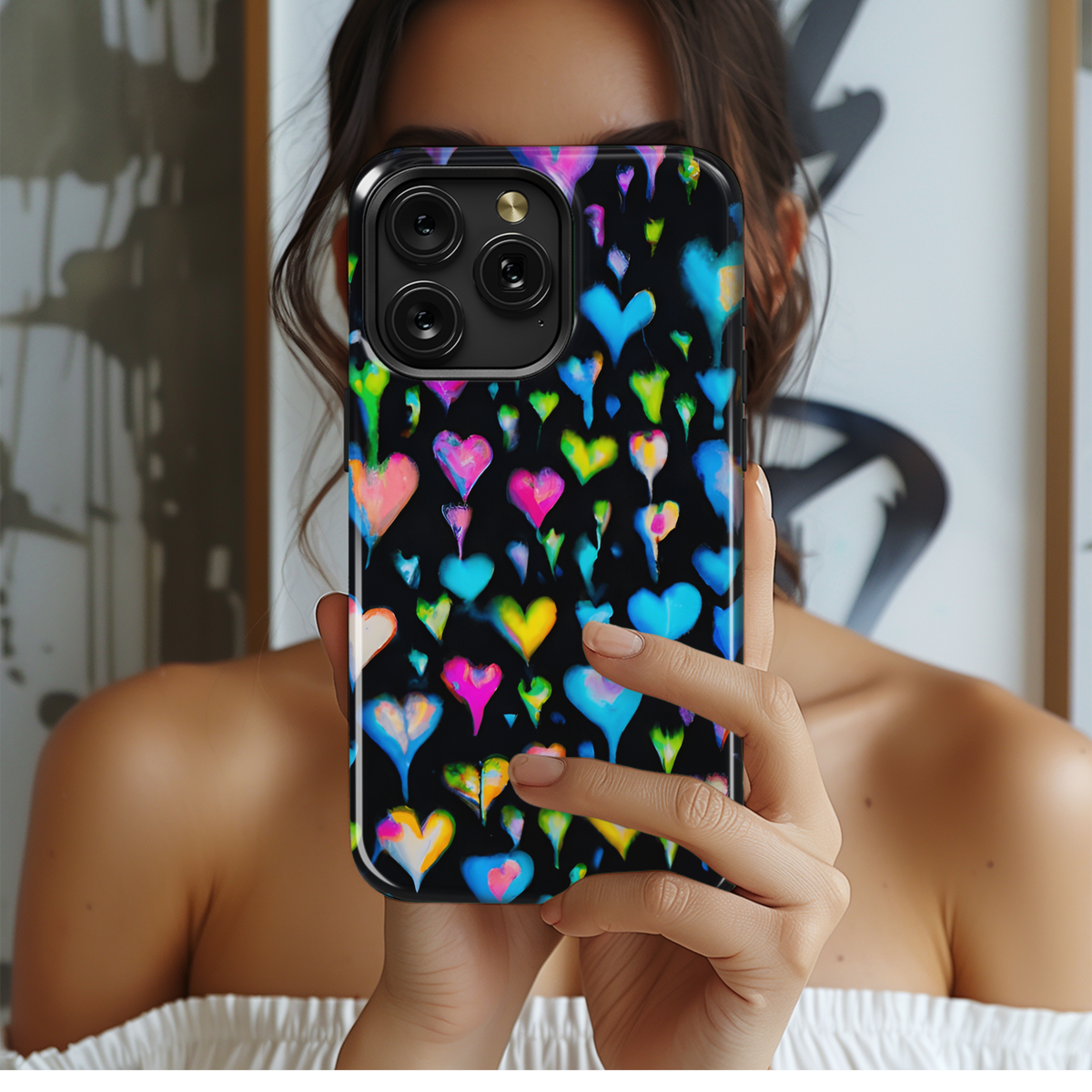 Punk Hearts Tie Dye Phone Case iPhone Samsung Cover Pixel 3523 - Image 2