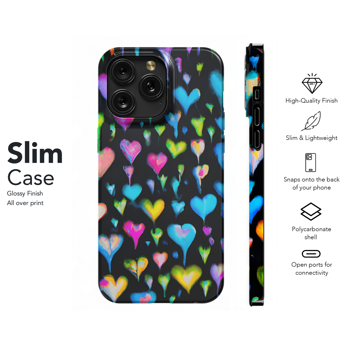 Punk Hearts Tie Dye Phone Case iPhone Samsung Cover Pixel 3523 - Image 7