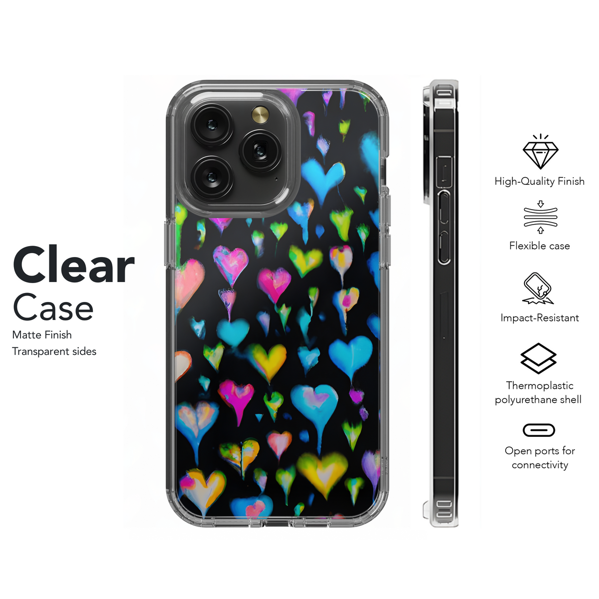 Punk Hearts Tie Dye Phone Case iPhone Samsung Cover Pixel 3523 - Image 8