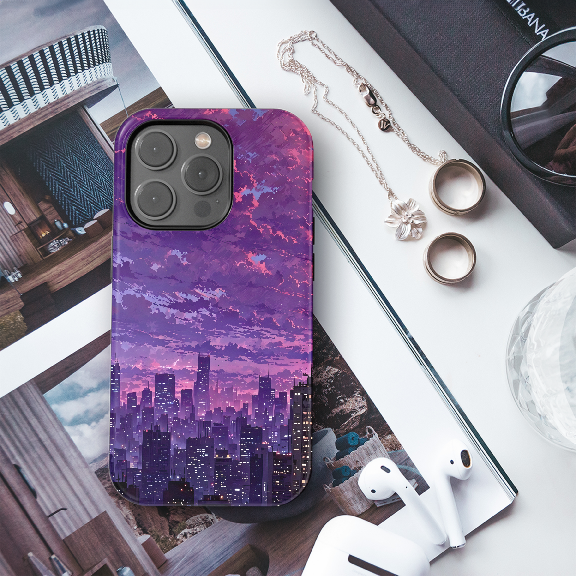 Purple City Sunset
 Phone Case iPhone Samsung Cover Pixel 4518 - Image 3