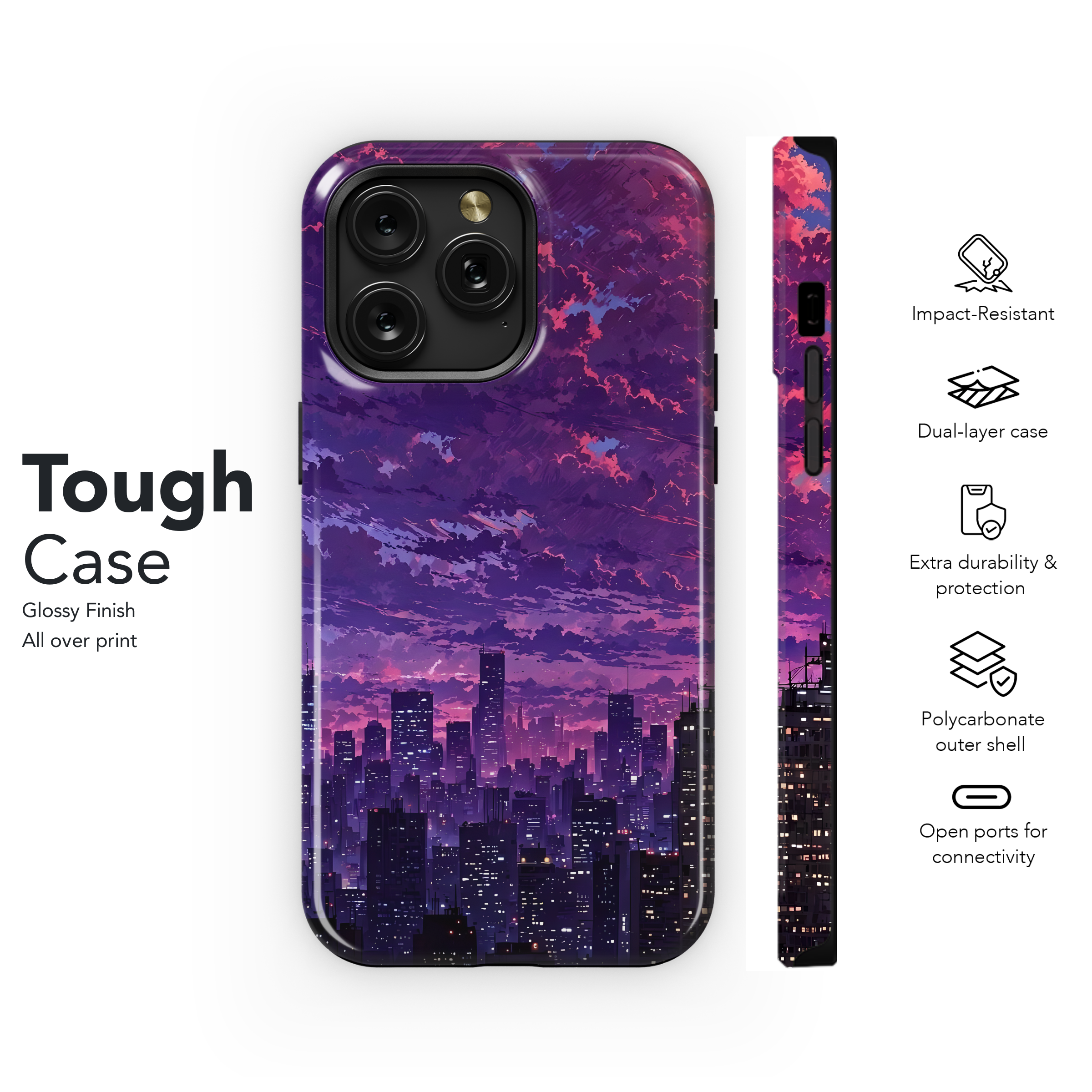 Purple City Sunset
 Phone Case iPhone Samsung Cover Pixel 4518 - Image 6