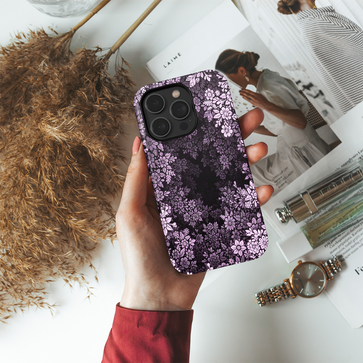 Purple Floral Vortex
 Phone Case iPhone Samsung Cover Pixel 4202 - Image 4