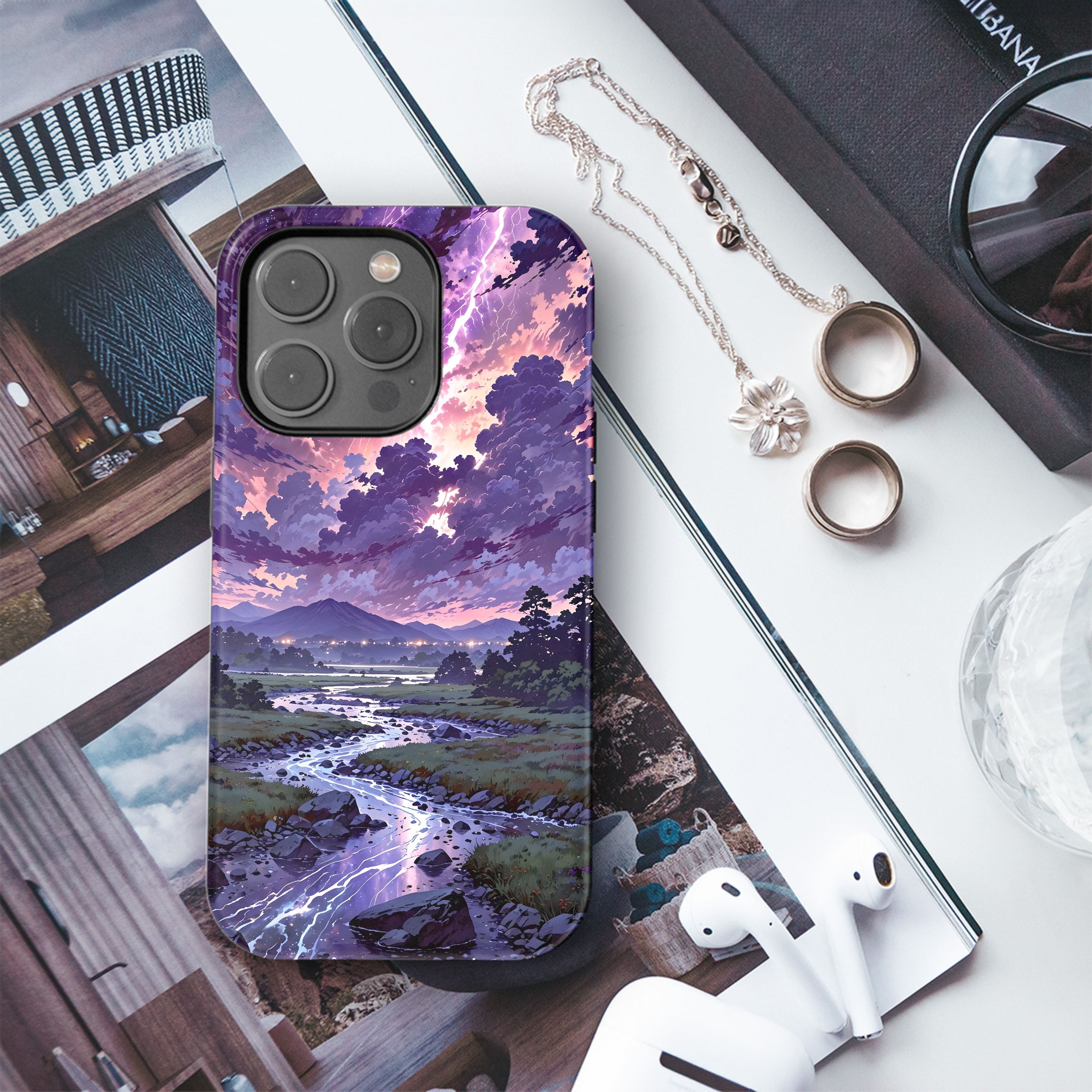 Purple Sky River Dreamscape
 Phone Case iPhone Samsung Cover Pixel 4515 - Image 3