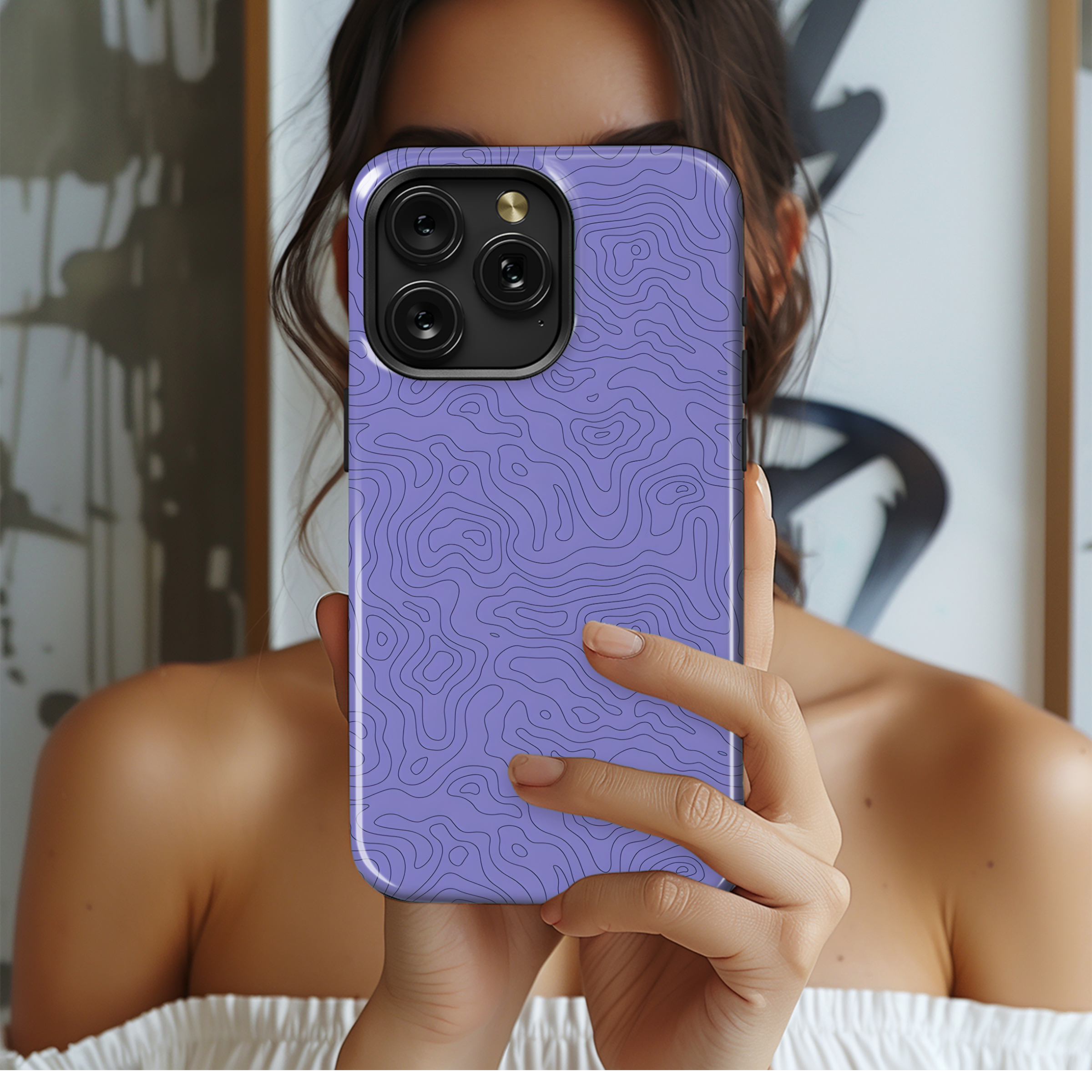 Purple Topographic Lines
 Phone Case iPhone Samsung Cover Pixel 4471 - Image 2