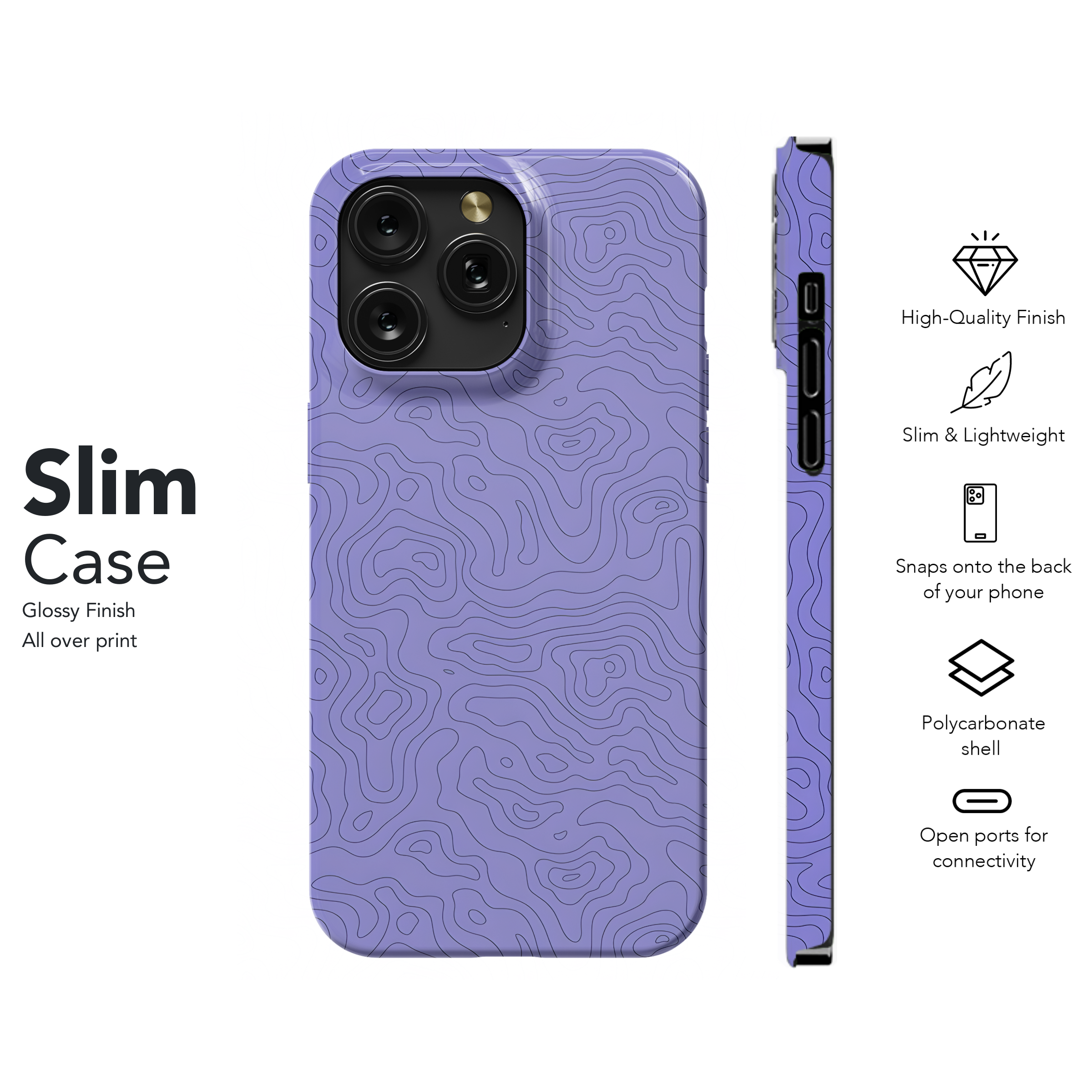 Purple Topographic Lines
 Phone Case iPhone Samsung Cover Pixel 4471 - Image 7