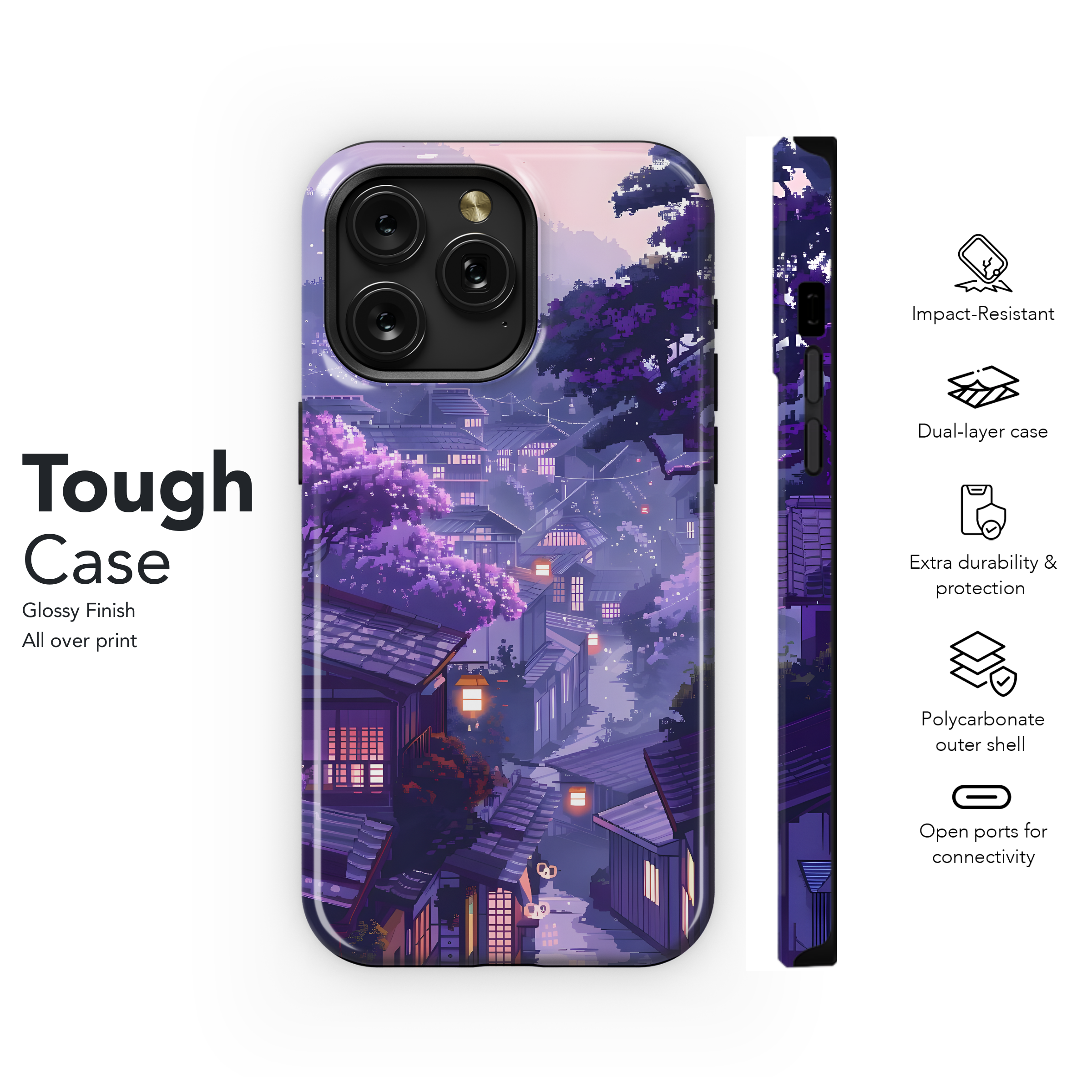 Purple Twilight Town
 Phone Case iPhone Samsung Cover Pixel 4485 - Image 6