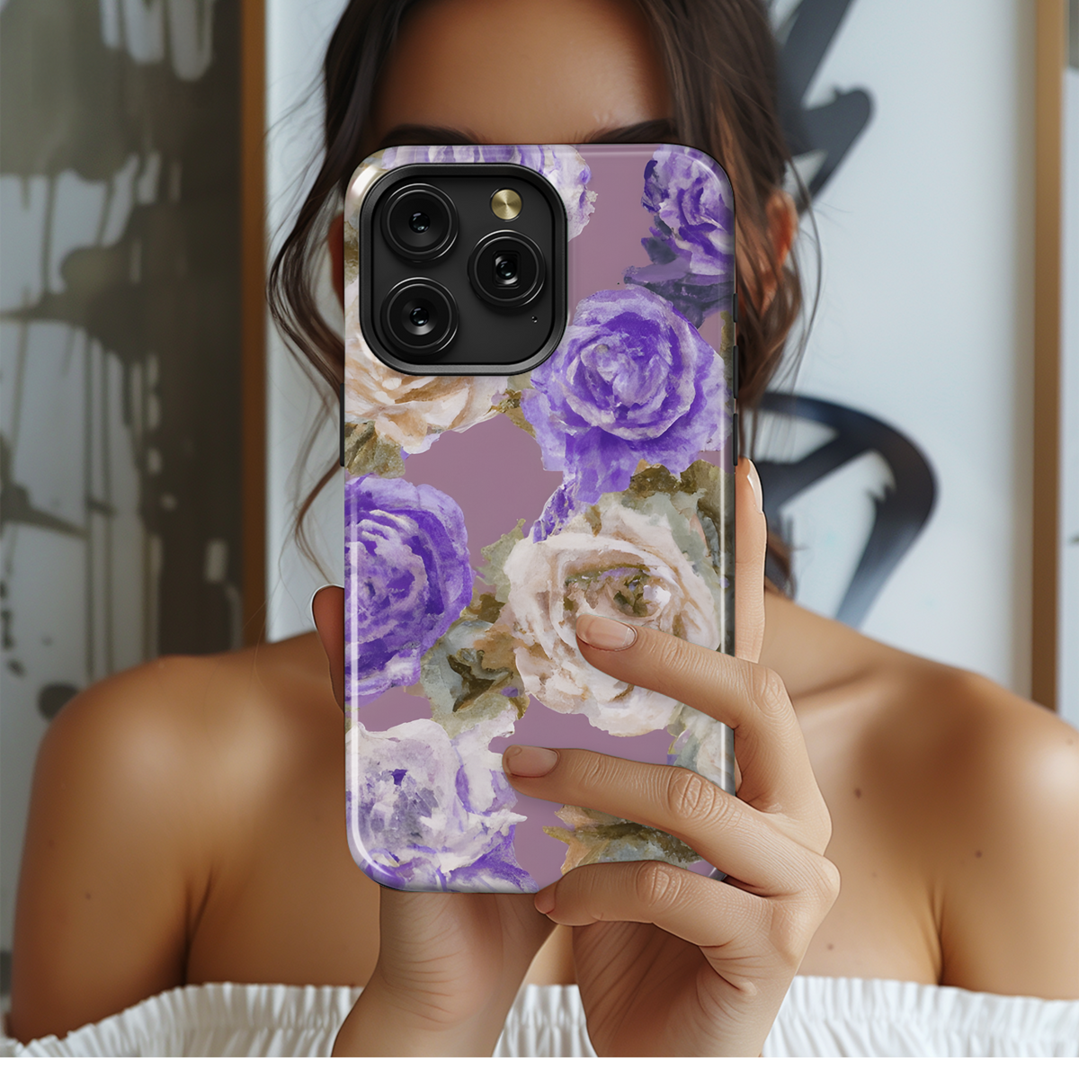 Purple Vintage Roses Phone Case iPhone Samsung Cover Pixel 3281 - Image 2