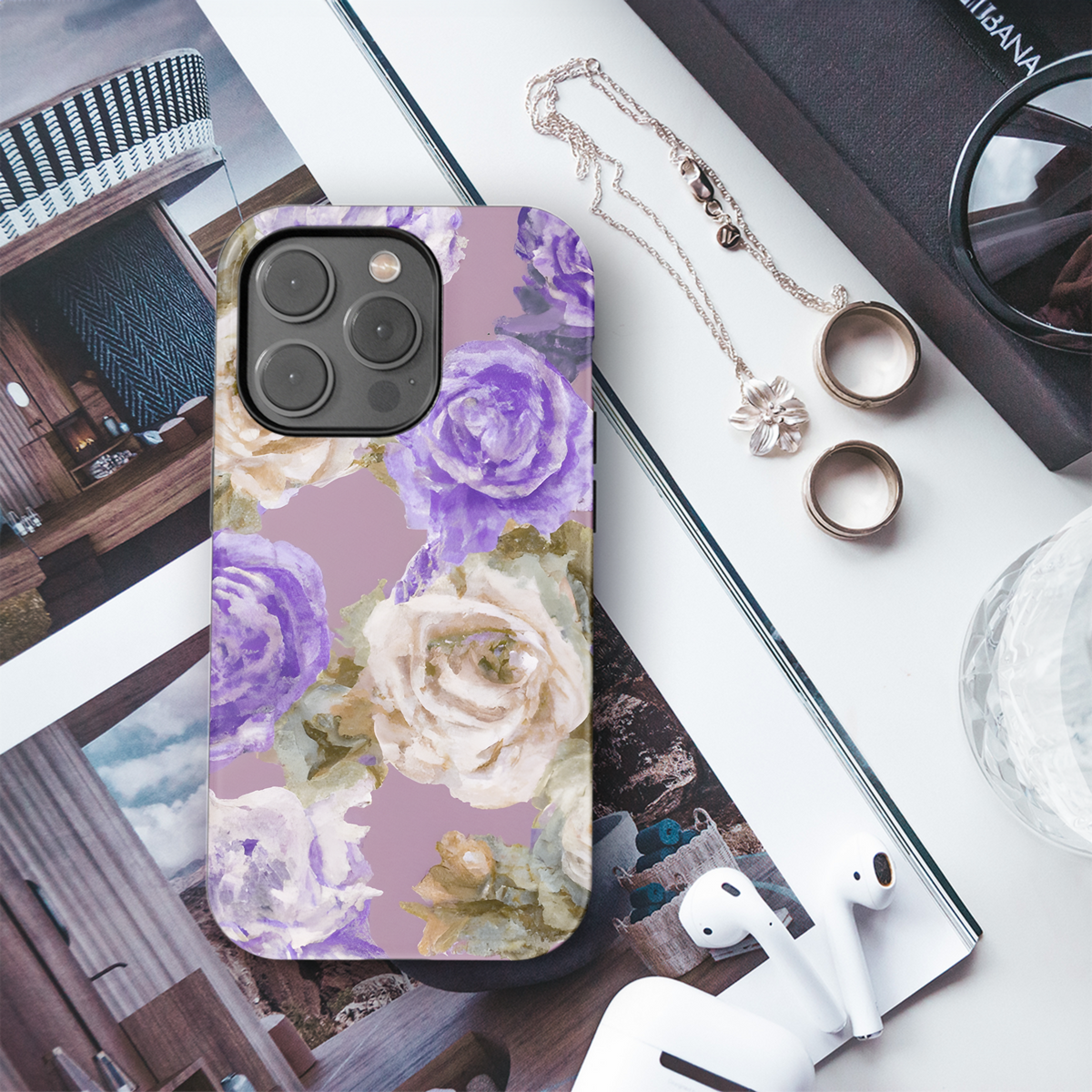 Purple Vintage Roses Phone Case iPhone Samsung Cover Pixel 3281 - Image 3