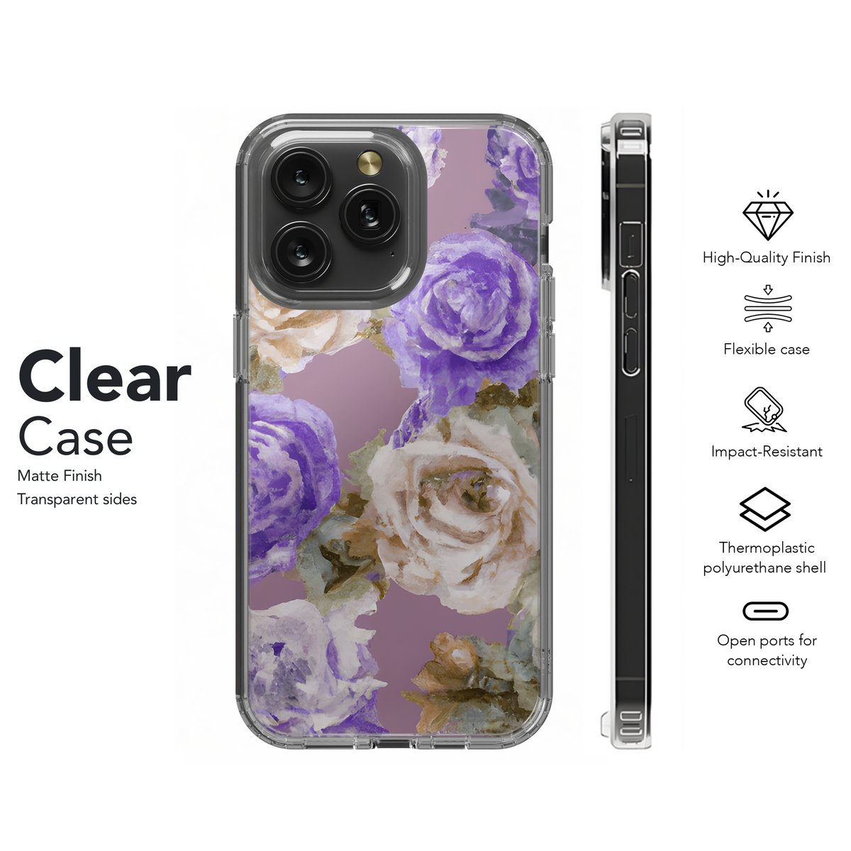 Purple Vintage Roses Phone Case iPhone Samsung Cover Pixel 3281 - Image 8