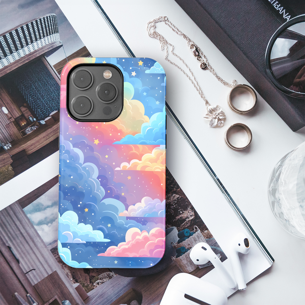 Rainbow Dream Clouds Phone Case iPhone Samsung Cover Pixel 4199 - Image 3