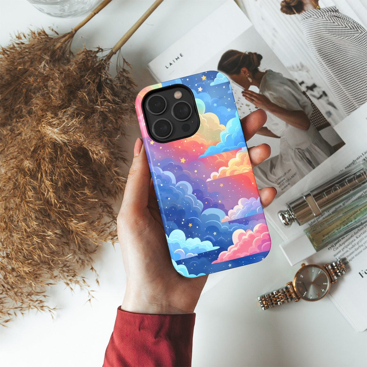 Rainbow Dream Clouds Phone Case iPhone Samsung Cover Pixel 4199 - Image 4